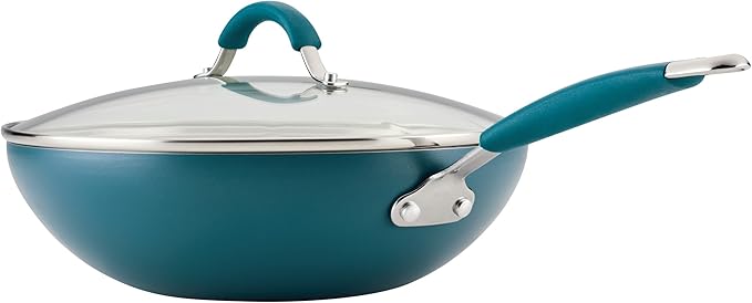 Rachael Ray Cucina Ceramic Nonstick Stir Fry Pan and Lid, 11 Inch Non Stick Wok - Image 12