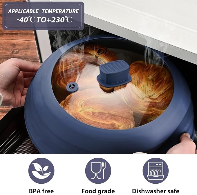2 Pack Microwave Splatter Cover Glass Guard Lid - Image 2