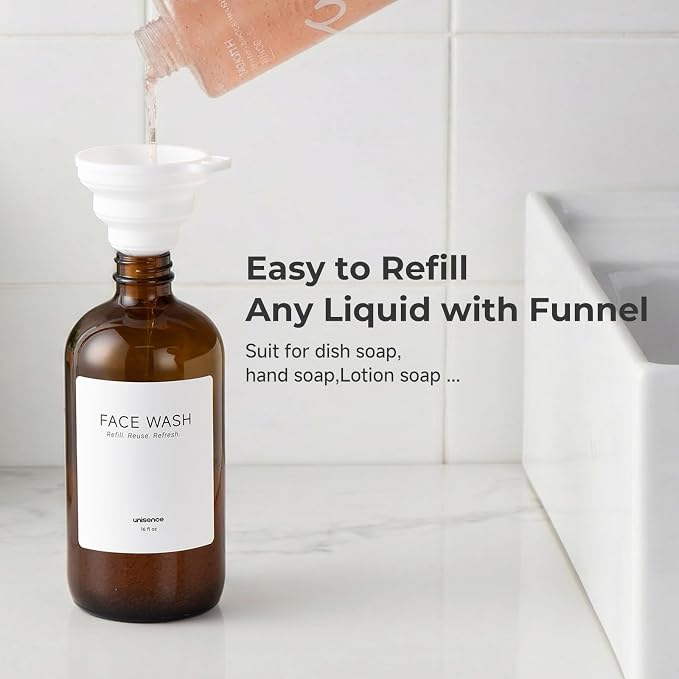 Glass Soap Dispenser Set for Kitchen, Hand and Dish Soap Dispenser - Image 9