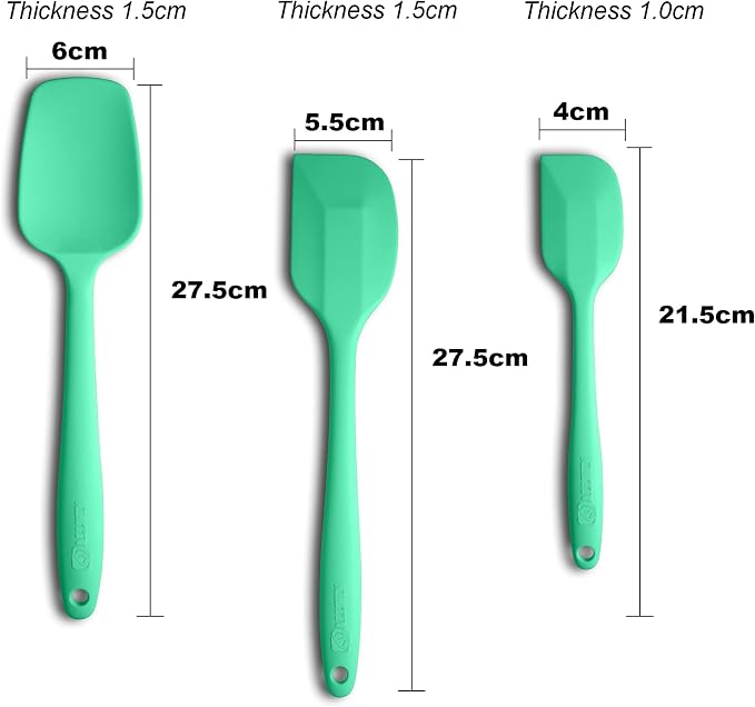 Silicone Spatula 3‑Piece Set Heat Resistant 600°F Non‑Stick Rubber Spatulas - Image 2