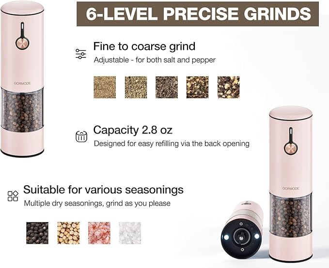 Electric Pepper Grinder and Salt Mill Set - Image 6