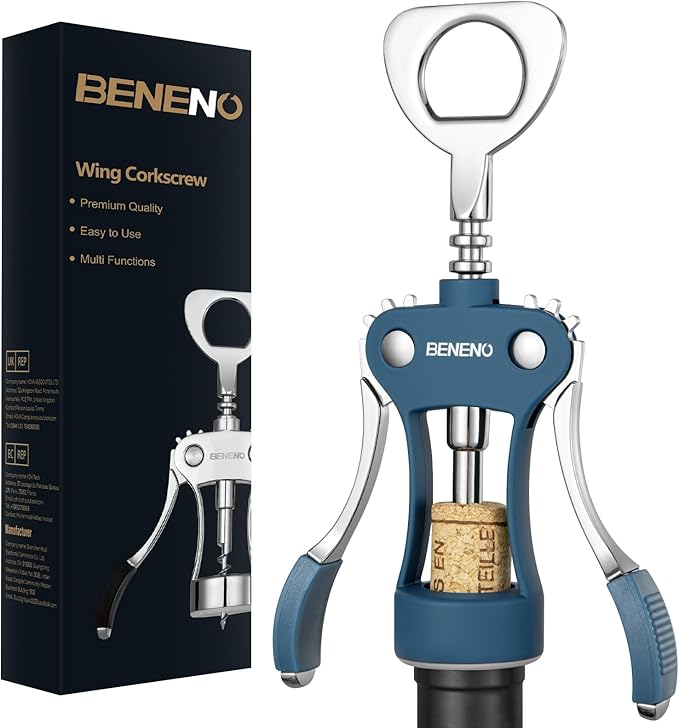 Beneno Wine Opener, Zinc Alloy Premium Wing Corkscrew by Beneno