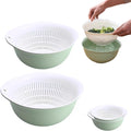 Colander Bowl Set of 2, Nesting Large Capacity Plastic Food Strainer by Lumumix