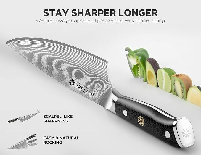 Damascus Knife Set 3 PCS: Japanese Kitchen Knives - Image 5