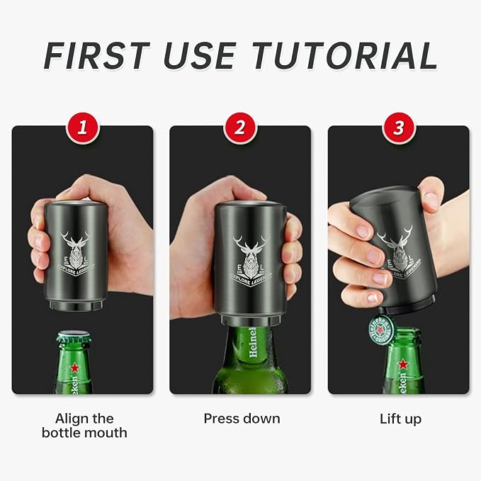 Push Down Bottle Opener, Automatic Beer Bottle Opener - Image 5