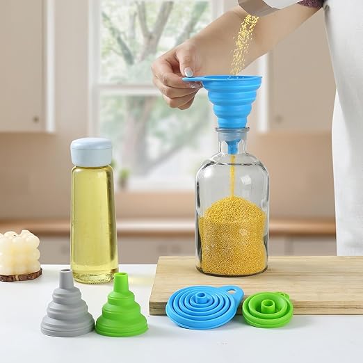 6 Pack Silicone Collapsible Funnels - Image 3