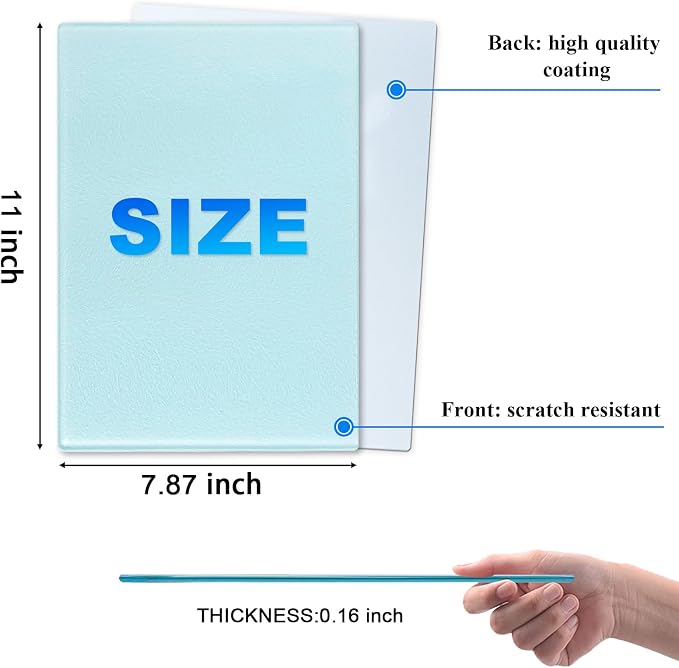 6Pack Sublimation Glass Cutting Board Blanks, Textured Tempered Glass Chopping - Image 2