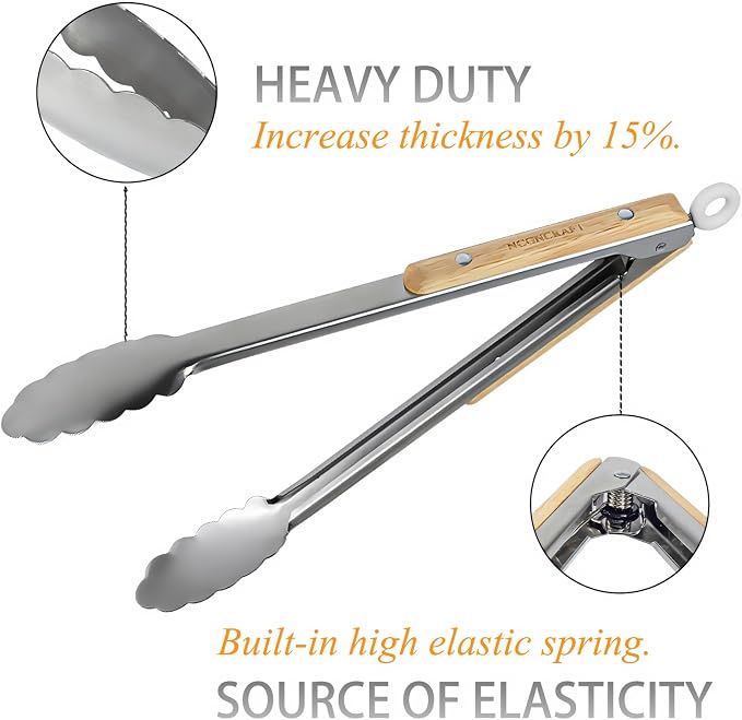 Stainless Steel Kitchen Tongs - Image 4