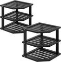 VERTORGAN 3 Tier Bamboo Corner Shelf, Dish Drying Rack, Plate Organizer by VERTORGAN