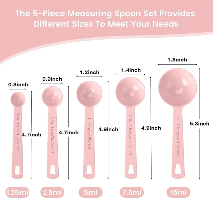 Stainless Steel Measuring Spoons Set of 5, Metal Measuring Cups and Spoons Set - Image 7