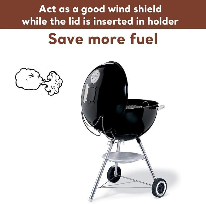 QuliMetal Grill Lid Holder for Weber Charcoal Kettle Grill 22.5 Inch and 18.5 - Image 5