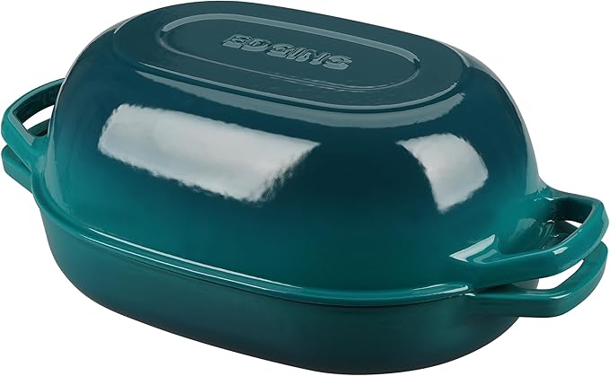EDGING CASTING Enameled Cast Iron Oval Dutch Oven Pot by EDGINGCOOKWARE