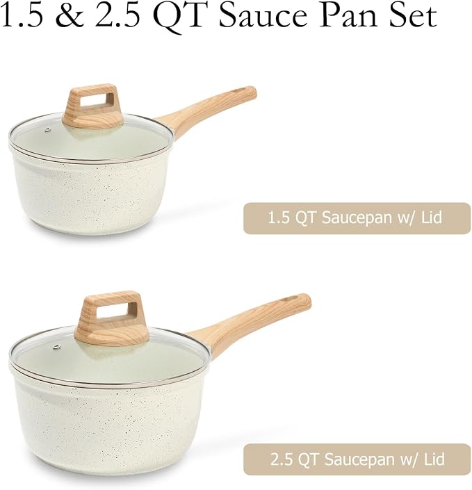 ESLITE LIFE 1.5 QT & 2.5 QT Sauce Pan Set - Image 2