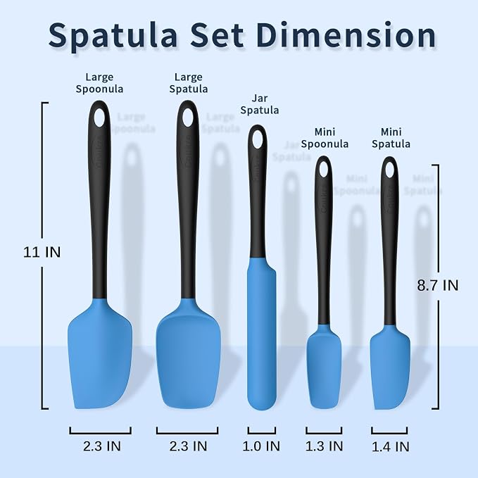 Coukre Silicone Spatula Set of 5, High Temperature Resistant, Food Grade - Image 2