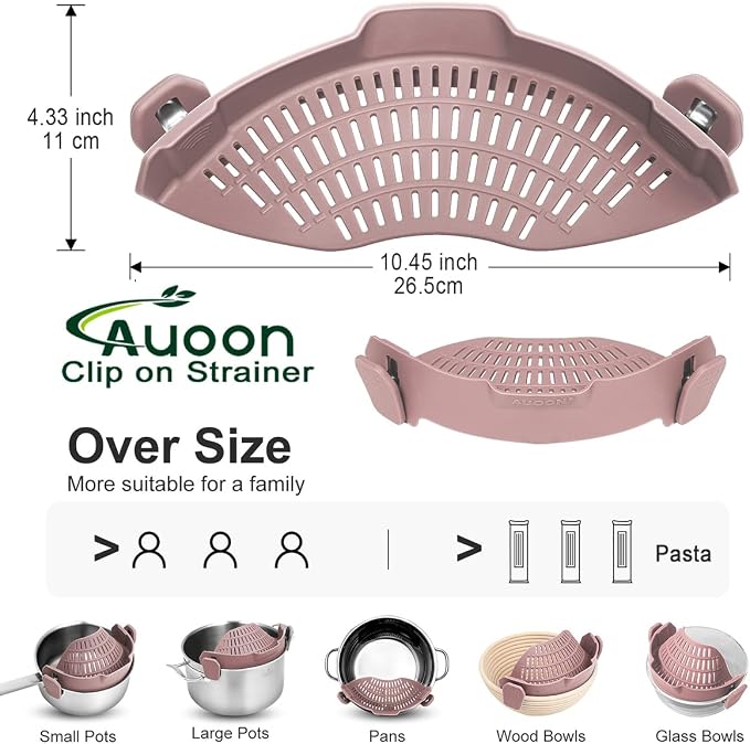 Large AUOON Clip on Strainer for All Pots and Pans - Image 3