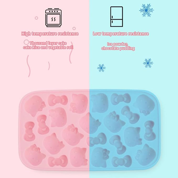 Ice Tray with Lid and Bin and Ice Scoop, Cartoon Silicone Ice Molds, 24 Holes - Image 4