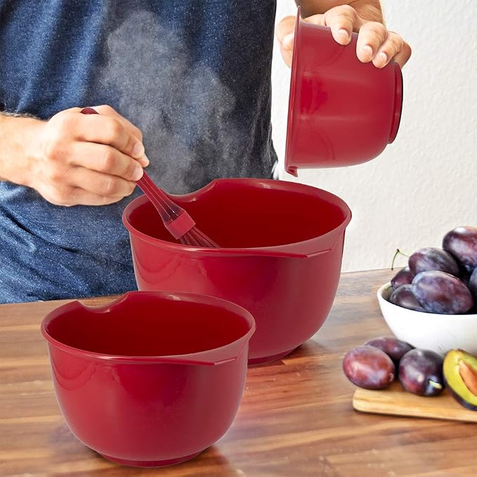 Glad Mixing Bowls with Pour Spout, BPA Free, Dishwasher Safe Plastic | Kitchen - Image 7