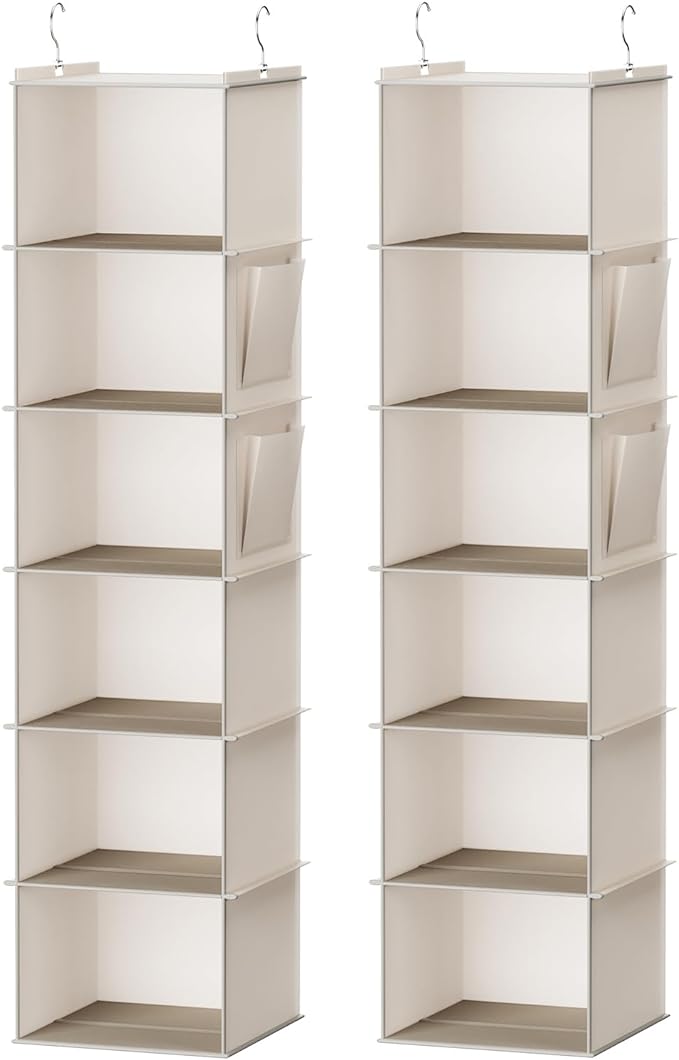 YOUDENOVA Hanging Closet Organizer, 6-Shelf Closet Hanging Storage Shelves by YOUDENOVA