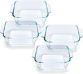 Small Casserole Dishes 4 Pack, 5 Inch Glass Square Baking Dish Individual by Yomvzake