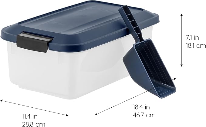 IRIS USA WeatherPro Airtight Pet Food Storage Container, Dog Cat Bird and Other - Image 2