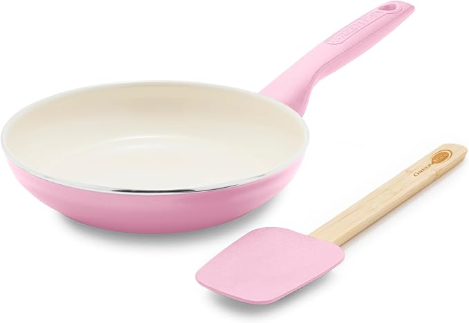 GreenPan Rio Healthy Ceramic Nonstick 8" Frying Pan Skillet and Silicone by GreenPan