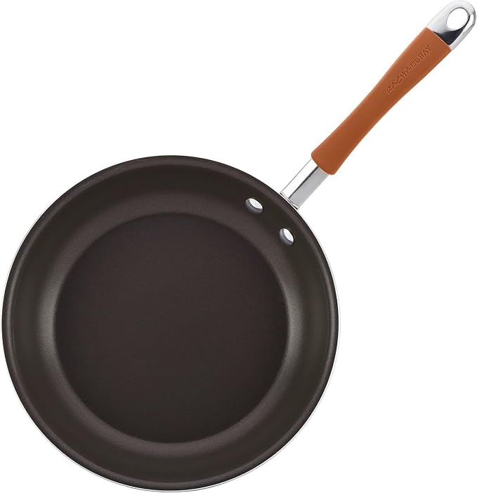 Rachael Ray Cucina Nonstick Cookware Pots and Pans Set, 12 Piece, Pumpkin Orange - Image 11