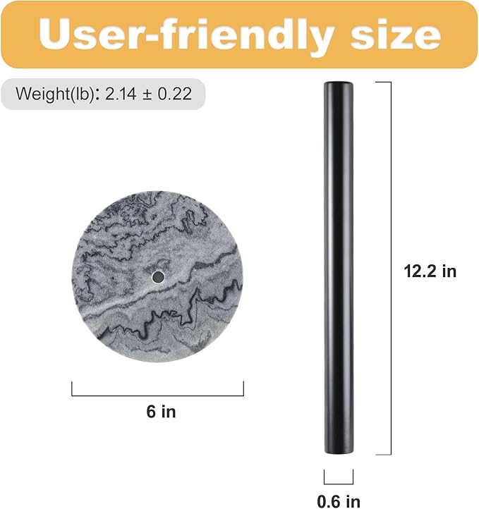 Koville African Marble Base Paper Towel Holder Countertop, Metal Rod 6" Marble - Image 4