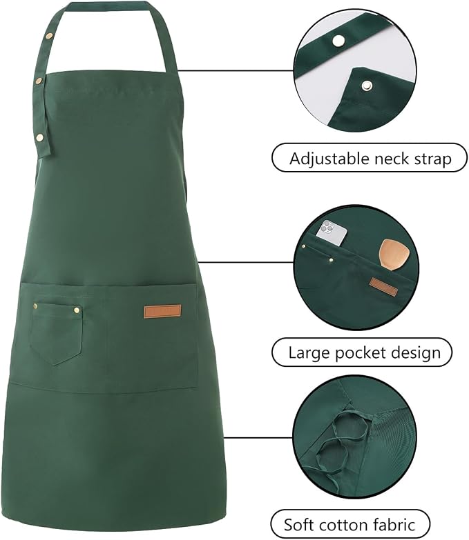 Tosewever Art Aprons for Women Painting Pottery Baking, Mens Buckle Straps - Image 6