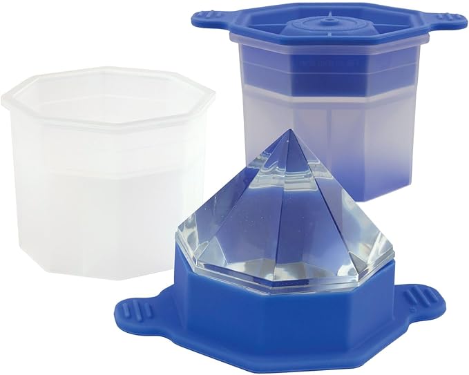 Tovolo Faceted Diamond Ice Cube Molds Pack of 2 Large Craft Ice Molds by Tovolo