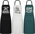 Jeyiour 3 Pack Funny Cooking Aprons Women Oil-proof Kitchen Aprons by Jeyiour