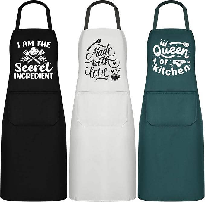 Jeyiour 3 Pack Funny Cooking Aprons Women Oil-proof Kitchen Aprons by Jeyiour