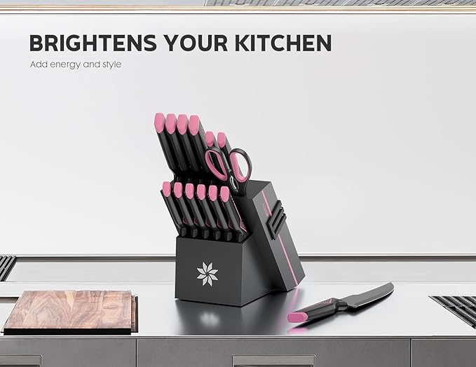 Knife Set - 15 PCS Kitchen Knife Set - Stainless Steel Knife Block Set - - Image 5