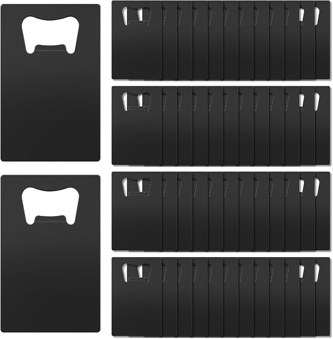 50 Pcs Stainless Steel Metal Card Beer Bottle Opener, DIY Party Favor Wedding by Yugada