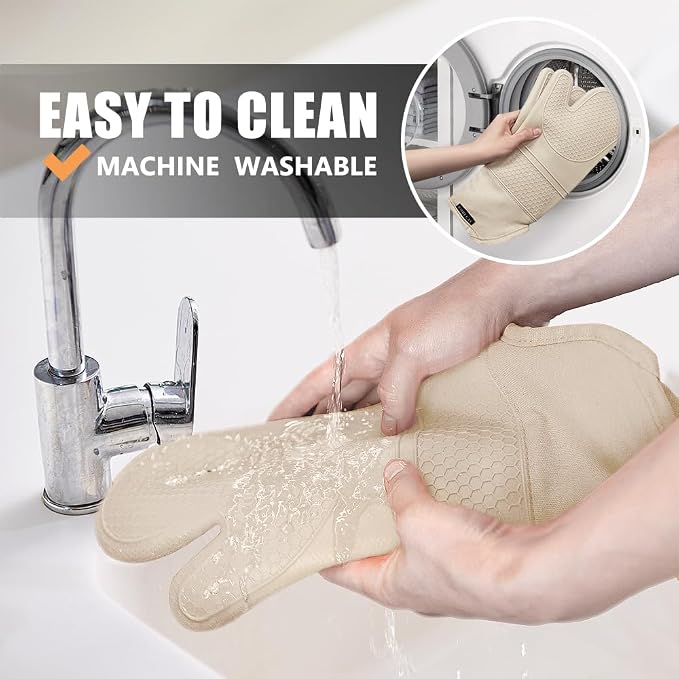 Rorecay Oven Mitts and Pot Holders Sets 6pcs, Extra Long Kitchen Silicone Oven - Image 6