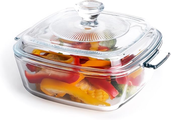 Clear Square Glass Casserole - Image 3