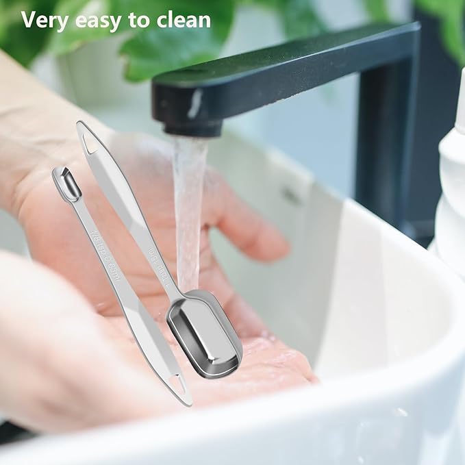 2 Pcs 1 Teaspoon Stainless Steel Single Measuring Spoon, Long Handle Metal - Image 9