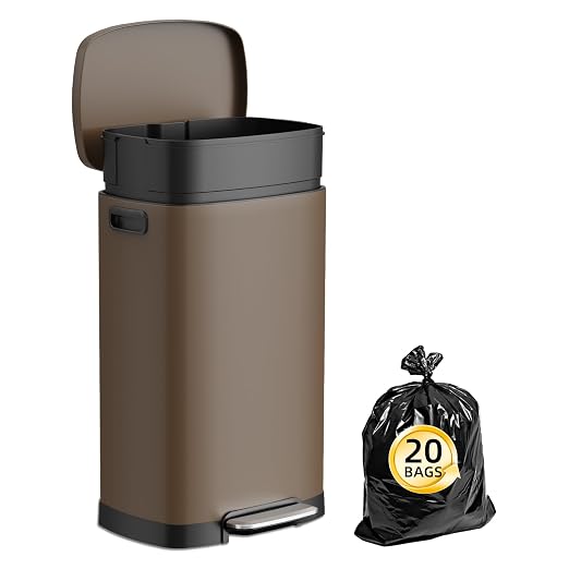 KdbK 13 Gallon Trash Can with Lid, 50L Fingerprint Proof Stainless Steel - Image 6