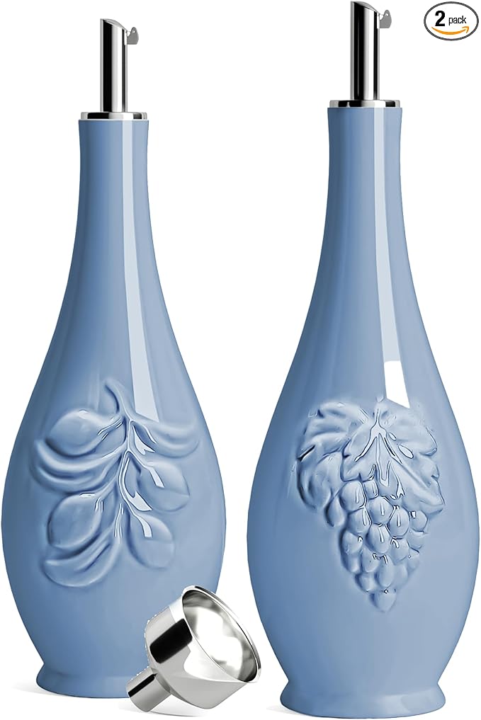 HOMBENE Porcelain Oil and Vinegar Dispenser, 16oz Oil Dispenser by HOMBENE