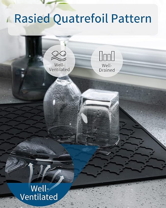 AMOAMI-Dish Drying Mats for Kitchen Counter-Silicone Dish Drying Mat-Kitchen - Image 5