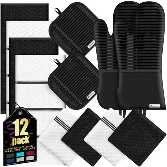 Oven Mitts Kitchen Towels and Dishcloths by KacNacPro