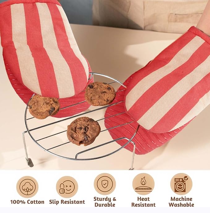 Folkulture Red Oven Mitts - Image 2