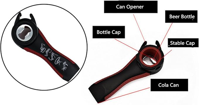 5 In 1 Multi Function Stainless Steel Plastic Can Jar Bottle Open Tighten - Image 5