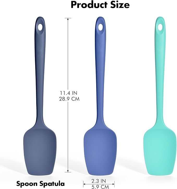 Silicone Spoonula Set: 600ºF Heat Resistant Food Grade Cooking Baking Utensils - Image 2