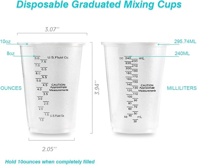 XUXU 50pcs 8oz Graduated Clear Plastic Measuring Cups - Image 4