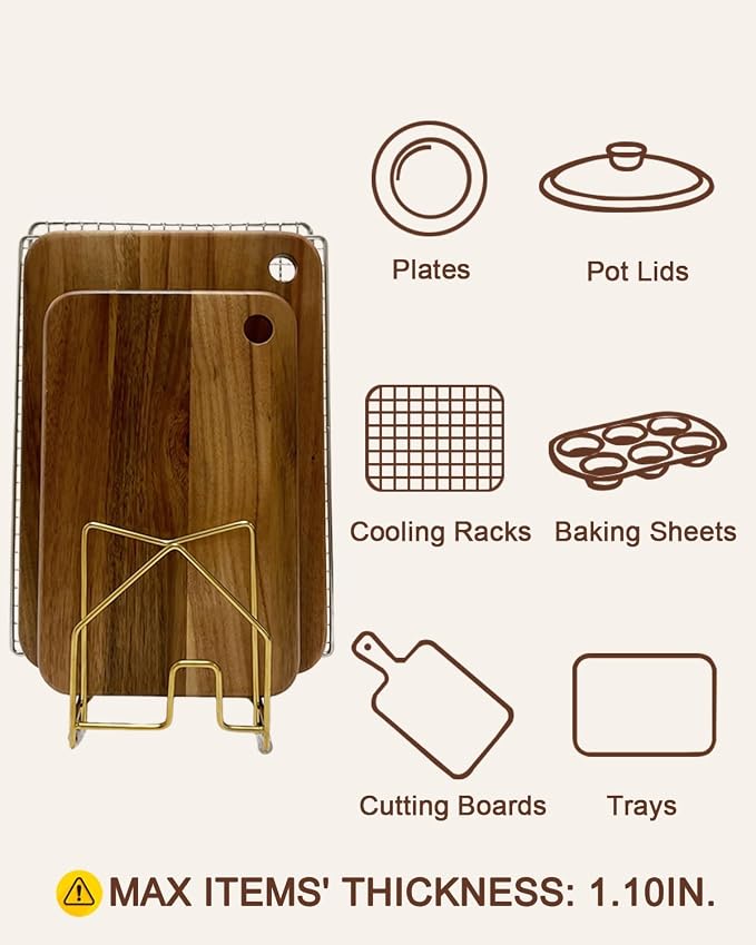 2 Pack Pot Lid Organizer Cutting Board Holder Inside Cabinet 304 Stainless - Image 5
