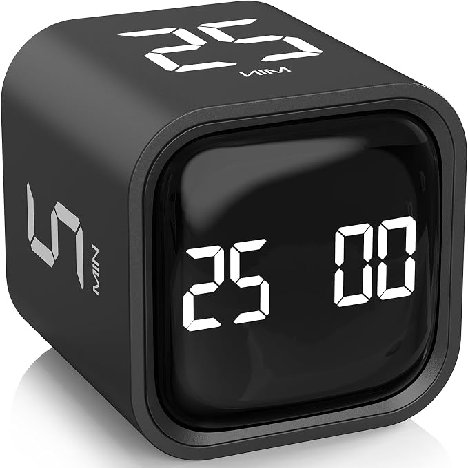 Rotating Pomodoro Timer 5, 10 50 Minutes Preset, Desk Productivity Flip Timer by OORAII