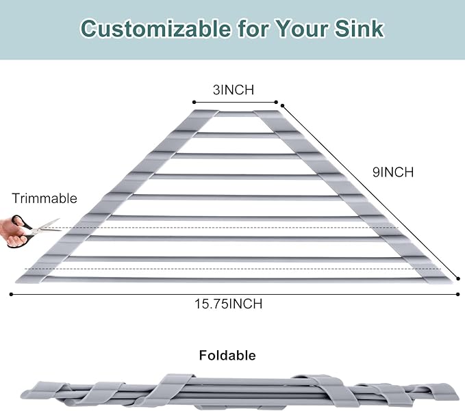 MERRYBOX Triangle Roll Up Dish Drying Rack Over The Sink, 2025 Anti-Rust Sink - Image 2