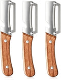 3 Pcs Multifunctional Vegetable Peeler, Wooden Handle, Stainless Steel Blade by Unknown