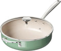 Redchef Ceramic Saute Pan with Lid, Nonstick Deep Frying Pan, 5QT Jumbo Cooker by Redchef