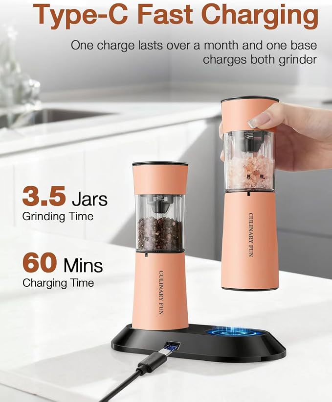 Gravity Electric Salt and Pepper Grinder Set - Image 3